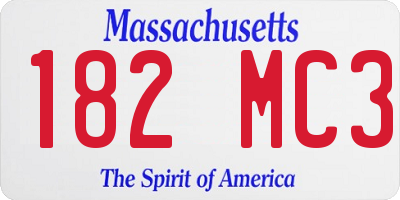 MA license plate 182MC3