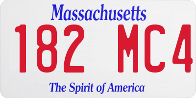 MA license plate 182MC4