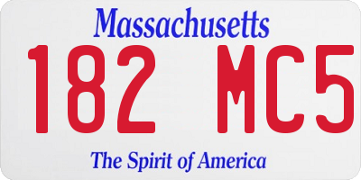 MA license plate 182MC5