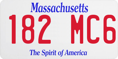 MA license plate 182MC6
