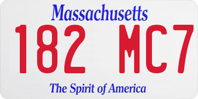 MA license plate 182MC7