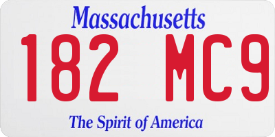 MA license plate 182MC9