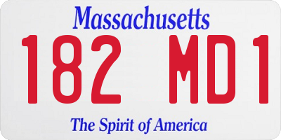 MA license plate 182MD1