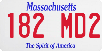 MA license plate 182MD2