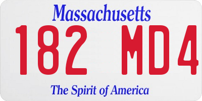 MA license plate 182MD4