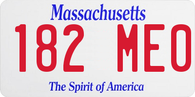 MA license plate 182ME0