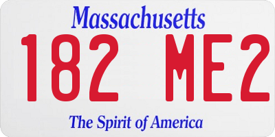 MA license plate 182ME2