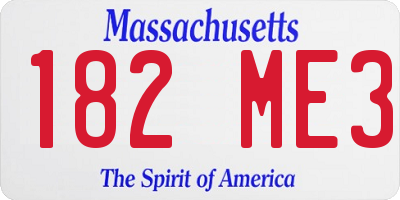 MA license plate 182ME3