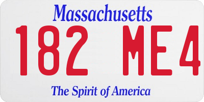 MA license plate 182ME4