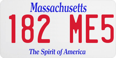 MA license plate 182ME5