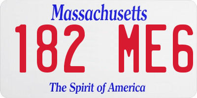 MA license plate 182ME6