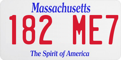 MA license plate 182ME7