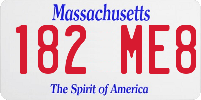 MA license plate 182ME8