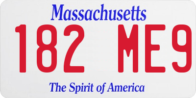 MA license plate 182ME9