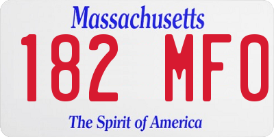 MA license plate 182MF0