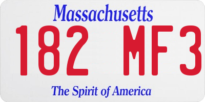 MA license plate 182MF3