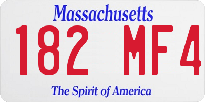 MA license plate 182MF4