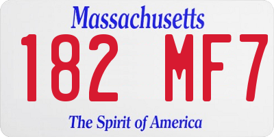 MA license plate 182MF7