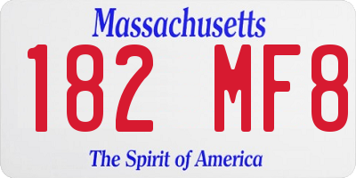MA license plate 182MF8
