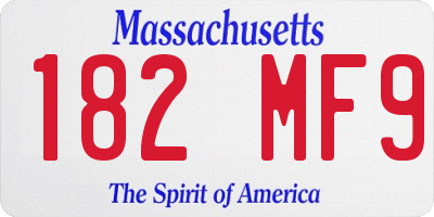 MA license plate 182MF9