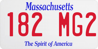 MA license plate 182MG2