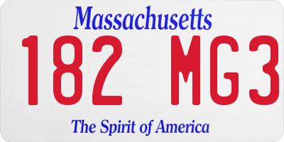 MA license plate 182MG3