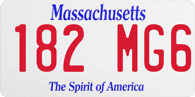 MA license plate 182MG6
