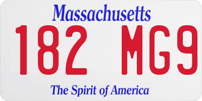 MA license plate 182MG9