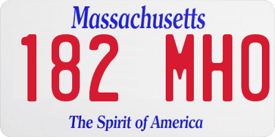 MA license plate 182MH0