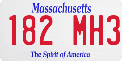MA license plate 182MH3