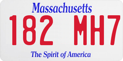 MA license plate 182MH7