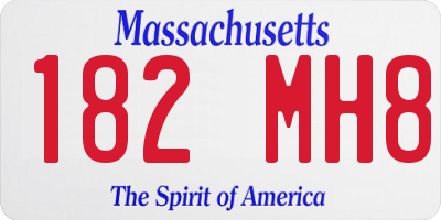 MA license plate 182MH8