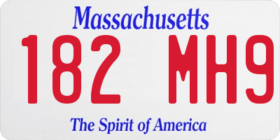 MA license plate 182MH9