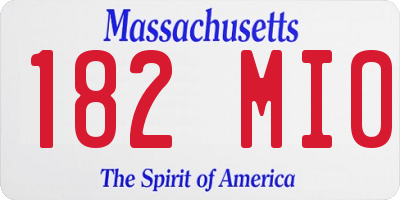 MA license plate 182MI0