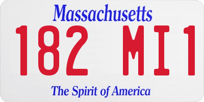 MA license plate 182MI1