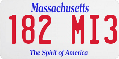 MA license plate 182MI3
