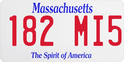 MA license plate 182MI5