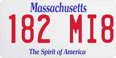 MA license plate 182MI8
