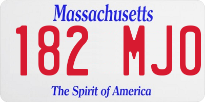 MA license plate 182MJ0
