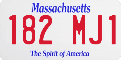 MA license plate 182MJ1