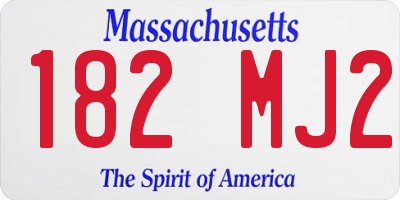 MA license plate 182MJ2
