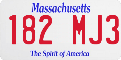 MA license plate 182MJ3