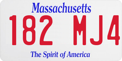 MA license plate 182MJ4