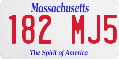 MA license plate 182MJ5