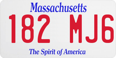 MA license plate 182MJ6
