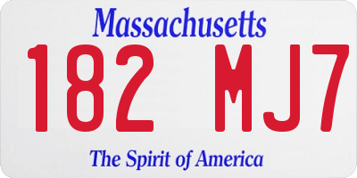 MA license plate 182MJ7