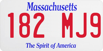 MA license plate 182MJ9