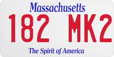 MA license plate 182MK2