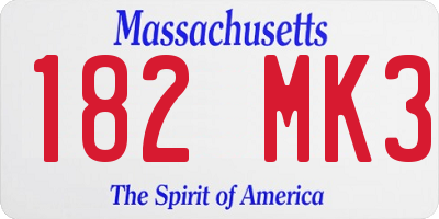 MA license plate 182MK3