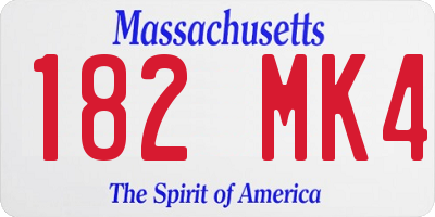 MA license plate 182MK4